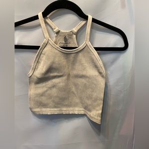 NWOT Free People Beige Happiness Runs Crop Top Size M